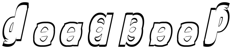 Ambigram for deadbeef in Notosans-bolditalic